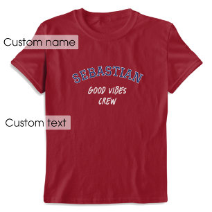 Camiseta Nome Personalizado Boa Viba Marinho de Tripulação 