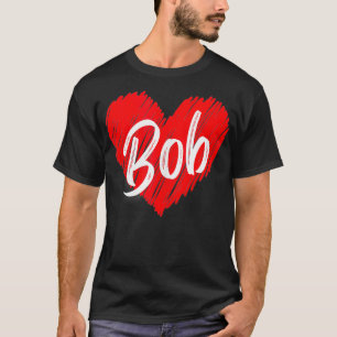 Camiseta Nome Personalizado Bob Heart I Love Bob Vintage Ta