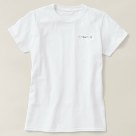 Camiseta Nome Personalizado Branco Mulher Personalizada Mal