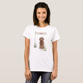 Camiseta Nome Personalizado Cão de Pota Castanho