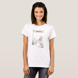 Camiseta Nome Personalizado Cão Pet Pet White Poodle