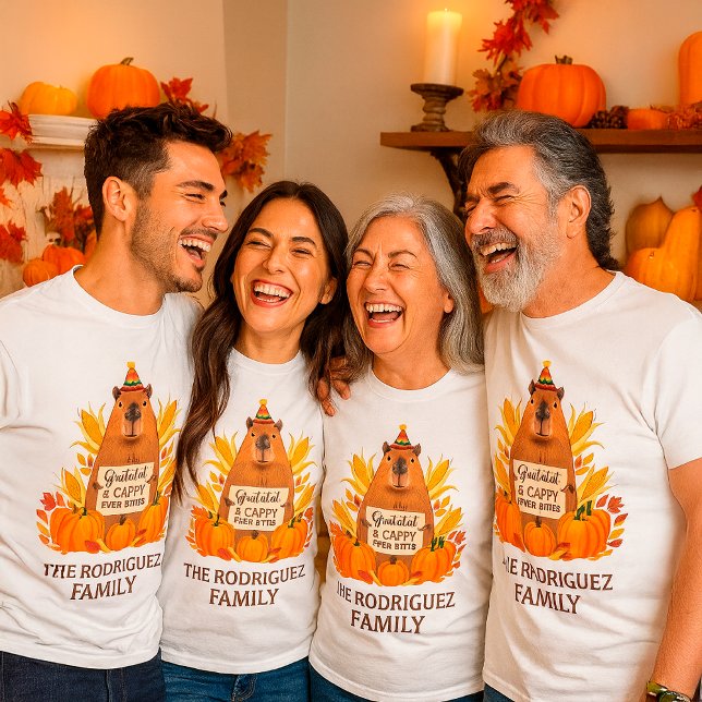 Camiseta Nome personalizado Capybara Cappy, Ação de Graças, (Criador carregado)