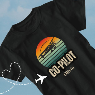 Camiseta Nome Personalizado Casal Correspondente PILOTO Pôr