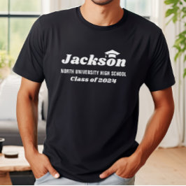 Camiseta Nome Personalizado Classe Preta de Graduação 2025