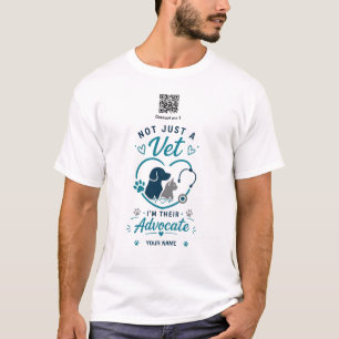 Camiseta Nome Personalizado & Código QR Veterinário