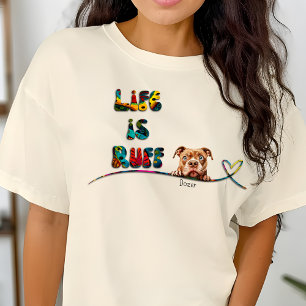 Camiseta Nome Personalizado Colorido do Pitbull Retroativo