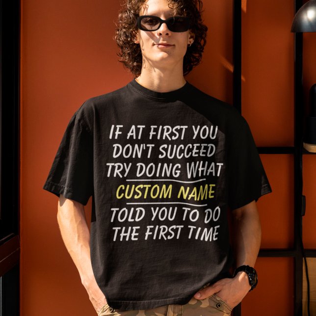 Camiseta Nome Personalizado Com Engraçado Dizendo (Criador carregado)