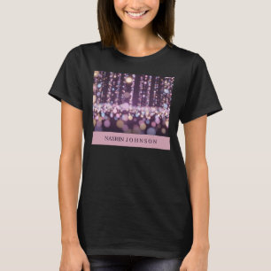 Camiseta Nome personalizado com fundo rosa mágico