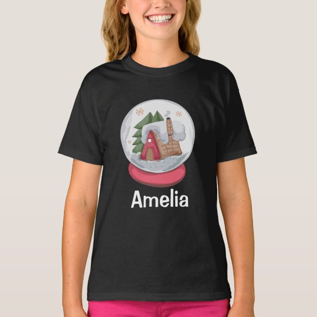 Camiseta Nome Personalizado da Bola de Neve (Frente)