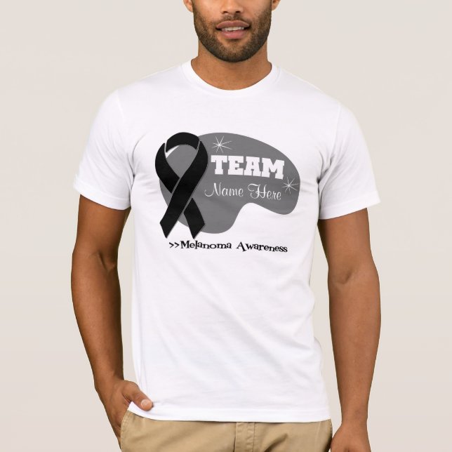 Camiseta Nome personalizado da equipe - melanoma (Frente)