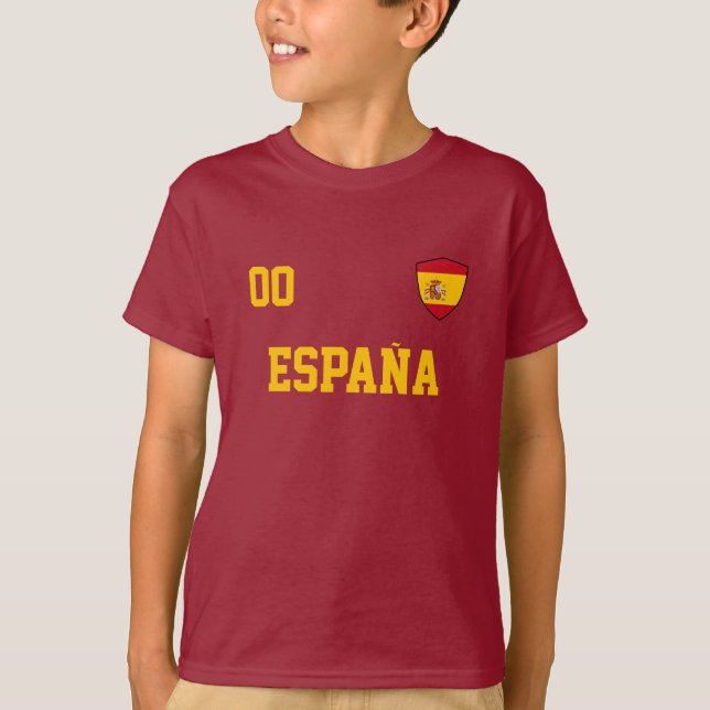 Camiseta Nome Personalizado Da espanha E Futebol De Números (Frente)