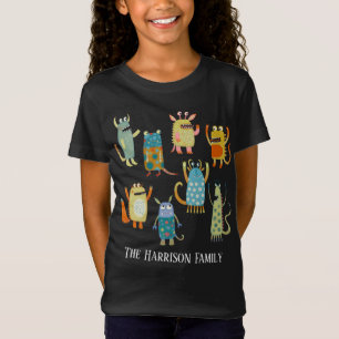 Camiseta Nome Personalizado da Família Monster