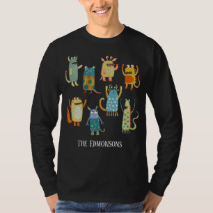 Camiseta Nome Personalizado da Família Monster