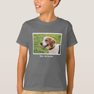 Camiseta Nome personalizado da foto do cão do lebreiro e d