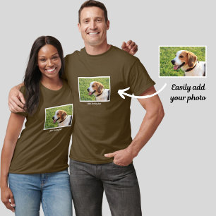 Camiseta Nome personalizado da foto do cão do lebreiro e d