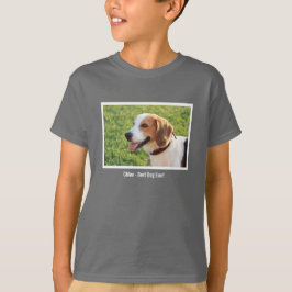 Camiseta Nome personalizado da foto do cão do lebreiro e do
