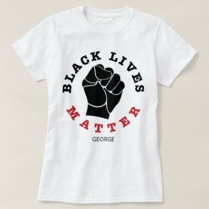 Camiseta Nome Personalizado da Matéria Fist Black Lives Aum