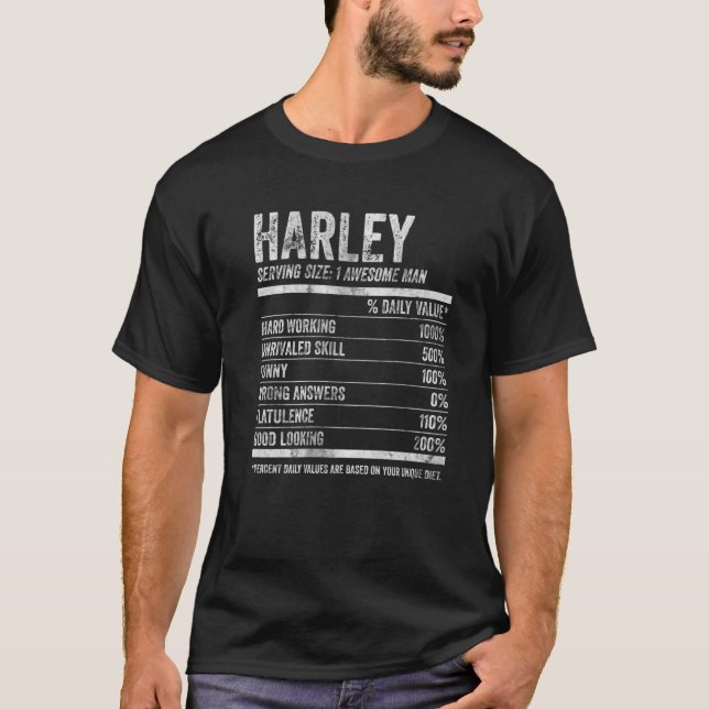 Camiseta Nome Personalizado da Nutrição Mens Harley Nome Fu (Frente)