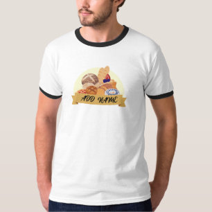 Camiseta Nome personalizado da padaria de pão de sobremesa
