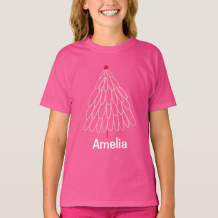 Camiseta Nome Personalizado das Raparigas da Árvore de inve