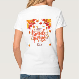 Camiseta nome personalizado de ação de graças feliz