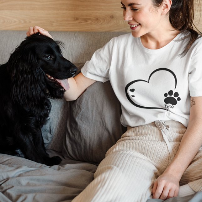 Camiseta Nome personalizado de cão Cachorro mama presente (Criador carregado)