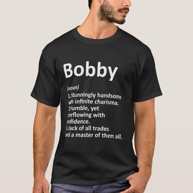 Camiseta Nome Personalizado de Definição Bobby (Frente)