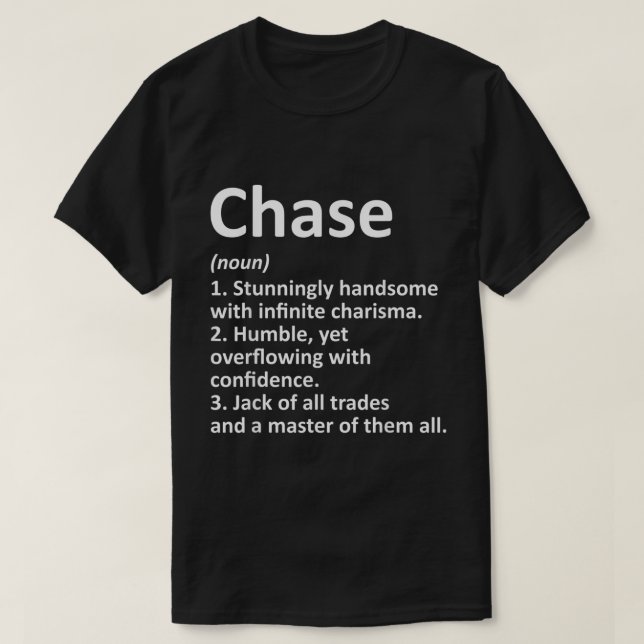 Camiseta Nome Personalizado de Definição do CHASE Funny Bir (Frente do Design)