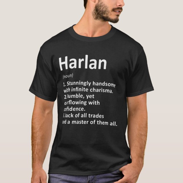 Camiseta Nome Personalizado de Definição Harlan, Funny Birt (Frente)