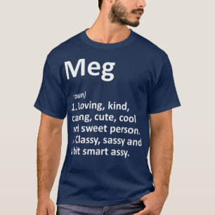 Camiseta Nome Personalizado de Definição MEG Noite Engra