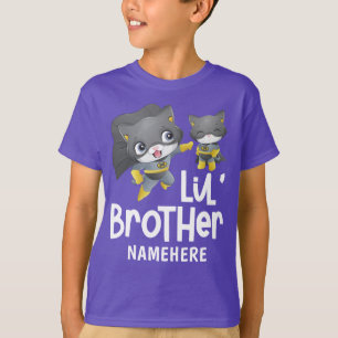 Camiseta Nome Personalizado de Gato do Super Herói do Peque