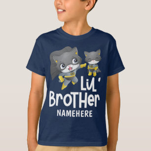 Camiseta Nome Personalizado de Gato do Super Herói do Peque