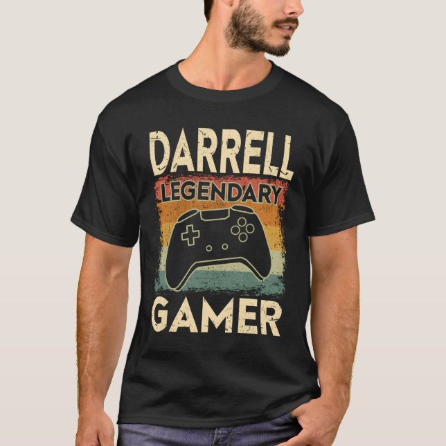 Camiseta Nome Personalizado de Jogos Darrell Gamer Lendário (Frente)