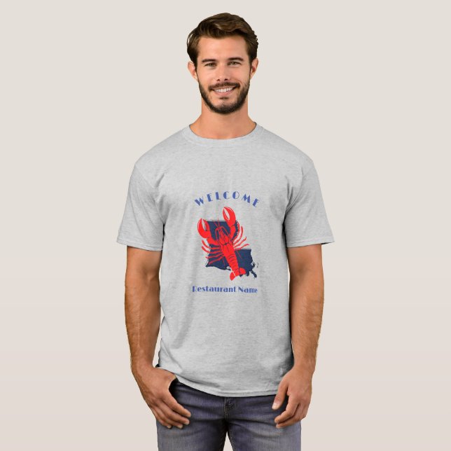 Camiseta Nome personalizado de lagosta de boas-vindas da Lo (Frente Completa)
