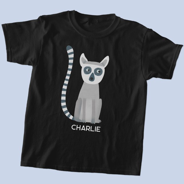 Camiseta Nome Personalizado de Limão Personalizado do Anel (Fun personalized name ring-tailed lemur t-shirt)