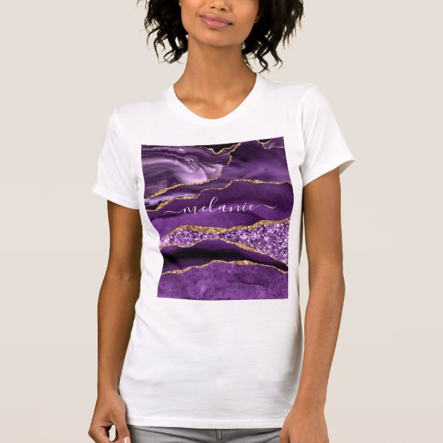 Camiseta Nome Personalizado de Literatura Dourada Agate Rox (Frente)