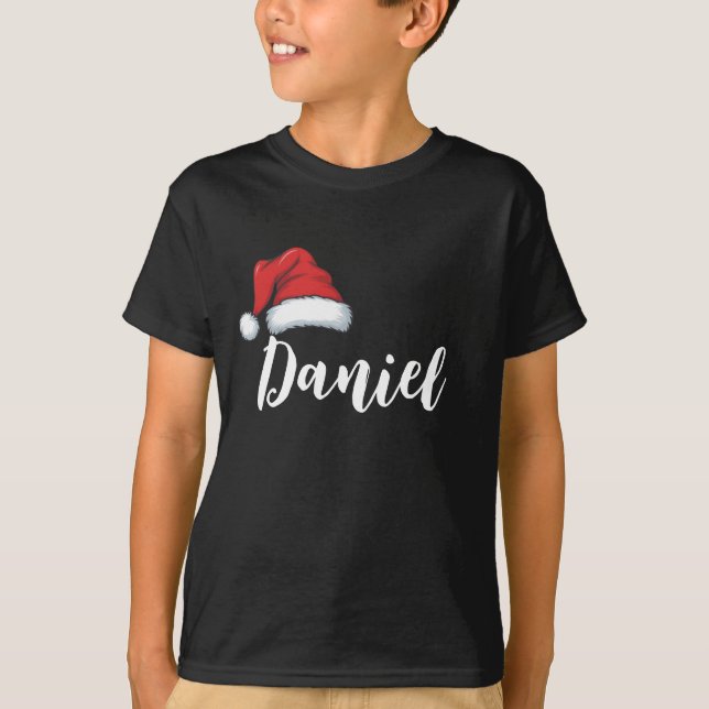 Camiseta Nome Personalizado de Natal da Família Corresponde (Frente)