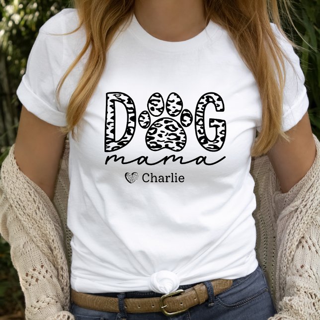 Camiseta Nome Personalizado de Pet da Mãe de Cão (Criador carregado)