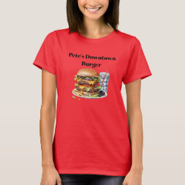 Camiseta Nome Personalizado de Restaurante de Hambúrgueres 