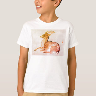 CAMISETA NOME PERSONALIZADO DEER JAPONÊS WOODBLOCK IMPRESSÃ