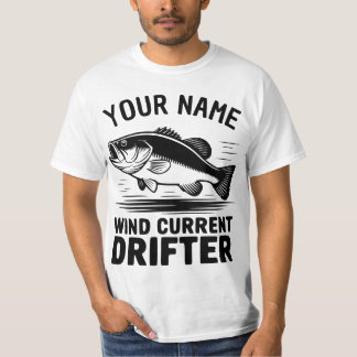 Camiseta Nome Personalizado Deriva de Vento Baixo Peixe