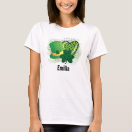 Camiseta Nome Personalizado Dia de São Patrício Trevo de Tr