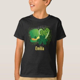 Camiseta Nome Personalizado Dia de São Patrício Trevo de Tr