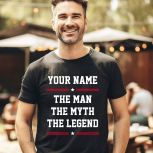 Camiseta Nome Personalizado Divertido Legal O Cara O Mito A