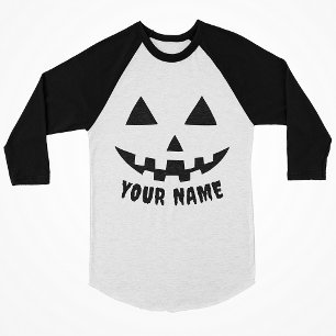Camiseta Nome personalizado do abóbora preto e branco