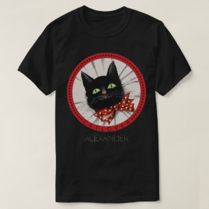 Camiseta Nome Personalizado do Arco do Gato Lover Vermelho