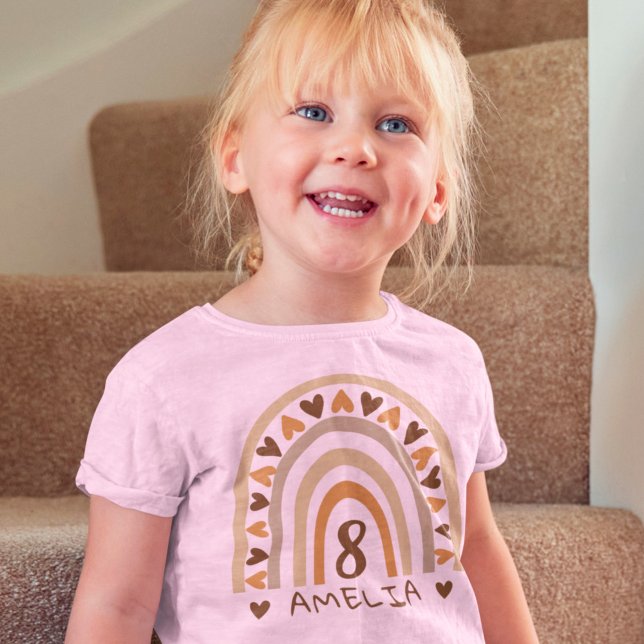 Camiseta Nome Personalizado Do Arco-Íris Para Aniversário (Criador carregado)