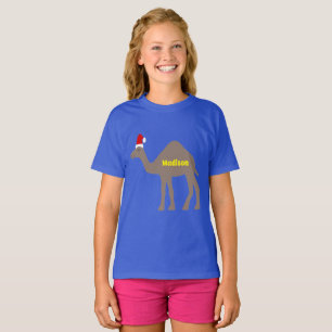 Camiseta Nome Personalizado do Camelo de Natal Bonito