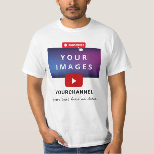 Camiseta Nome Personalizado do Canal do Youtube e Adicionar