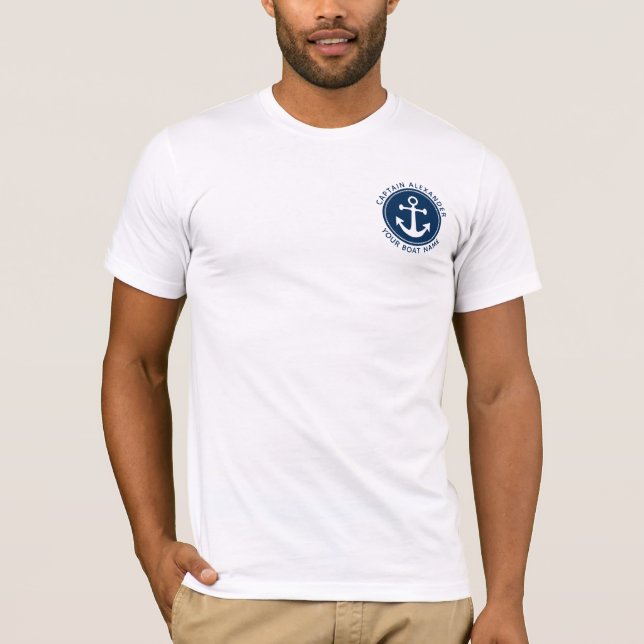Camiseta Nome Personalizado do Capitão Barco do Marinho Anc (Frente)